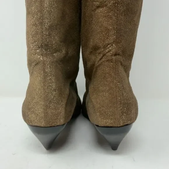 Vintage Casadei Textured Metallic Leather Tall Knee Boots size 6